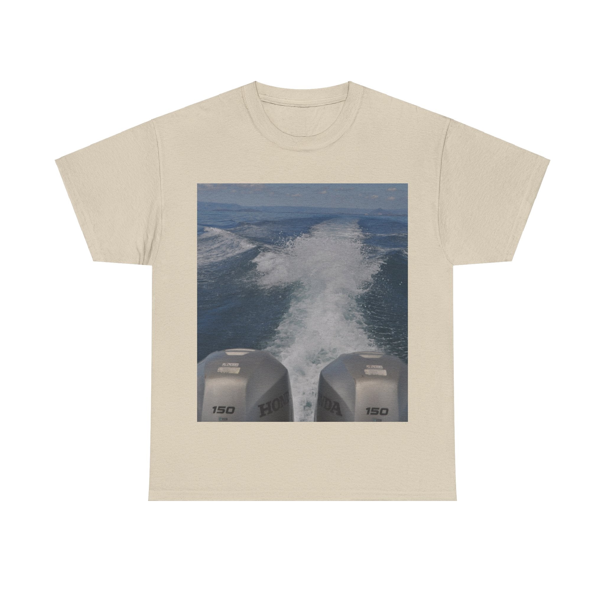 Motorboat Wake Unisex Heavy Cotton Tee- Boat T Shirts For Men