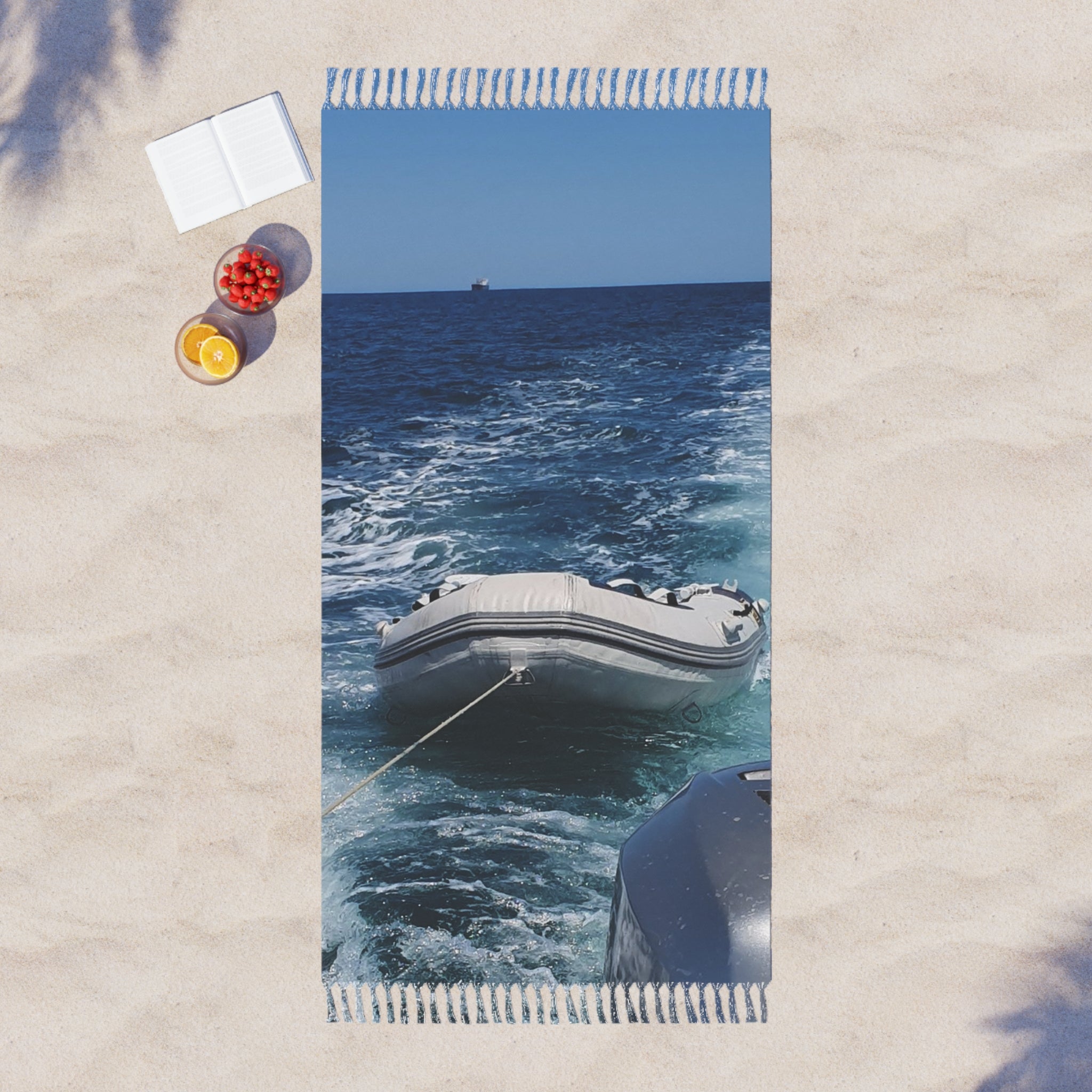 Boat Theme Beach Throw - Boho Beach Towel - Nautical Vibes for Summer Pool Days