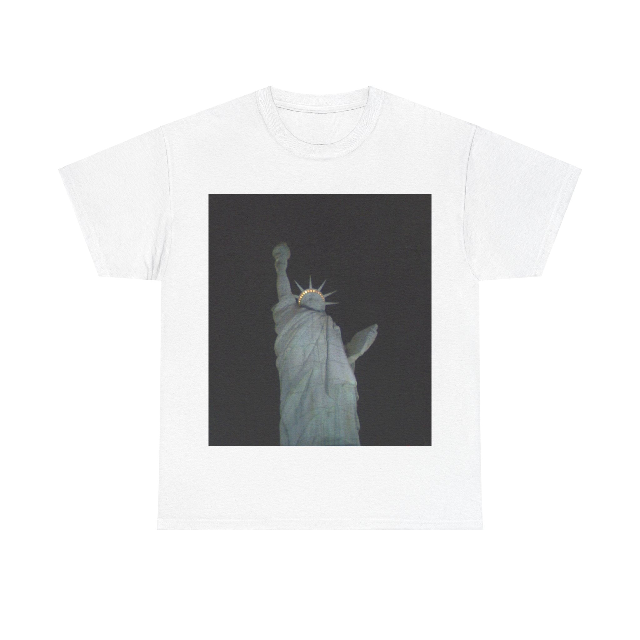 Statue of Liberty Graphic Unisex Cotton Tee - Nighttime City Vibe