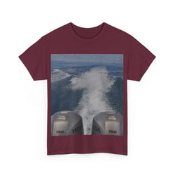 Motorboat Wake Unisex Heavy Cotton Tee- Boat T Shirts For Men