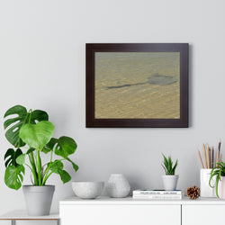 Tranquil Stingray Framed Horizontal Poster - Ocean Wall Art for Beach Lovers