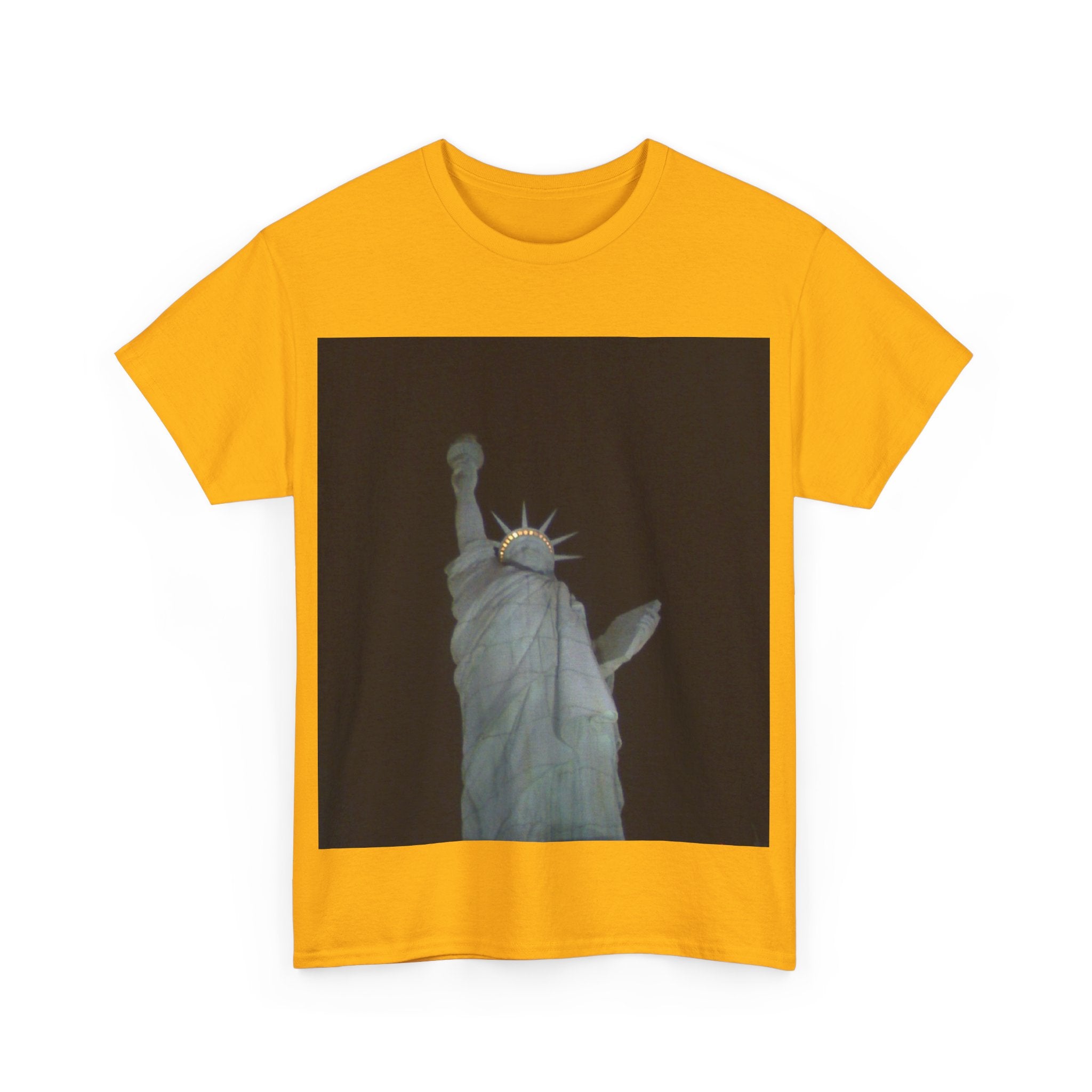 Statue of Liberty Graphic Unisex Cotton Tee - Nighttime City Vibe