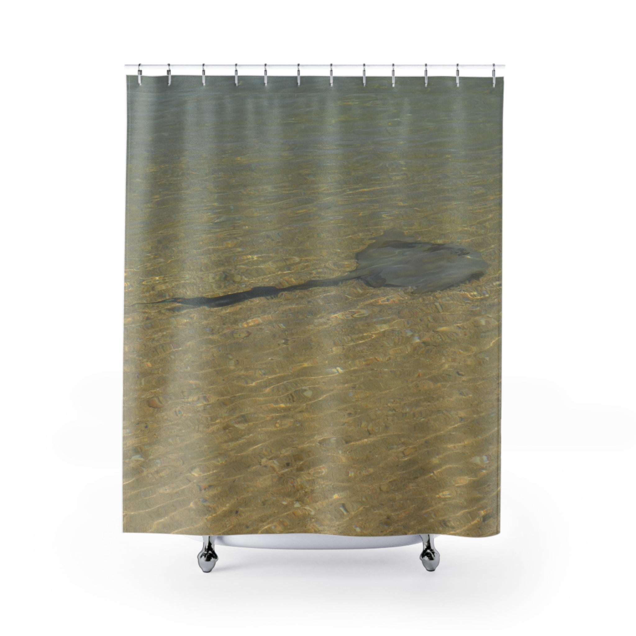 Sting Ray Ocean -Calming Oceanic Shower Curtain - Underwater Stingray Design for Beach Lovers