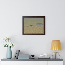 Tranquil Stingray Framed Horizontal Poster - Ocean Wall Art for Beach Lovers