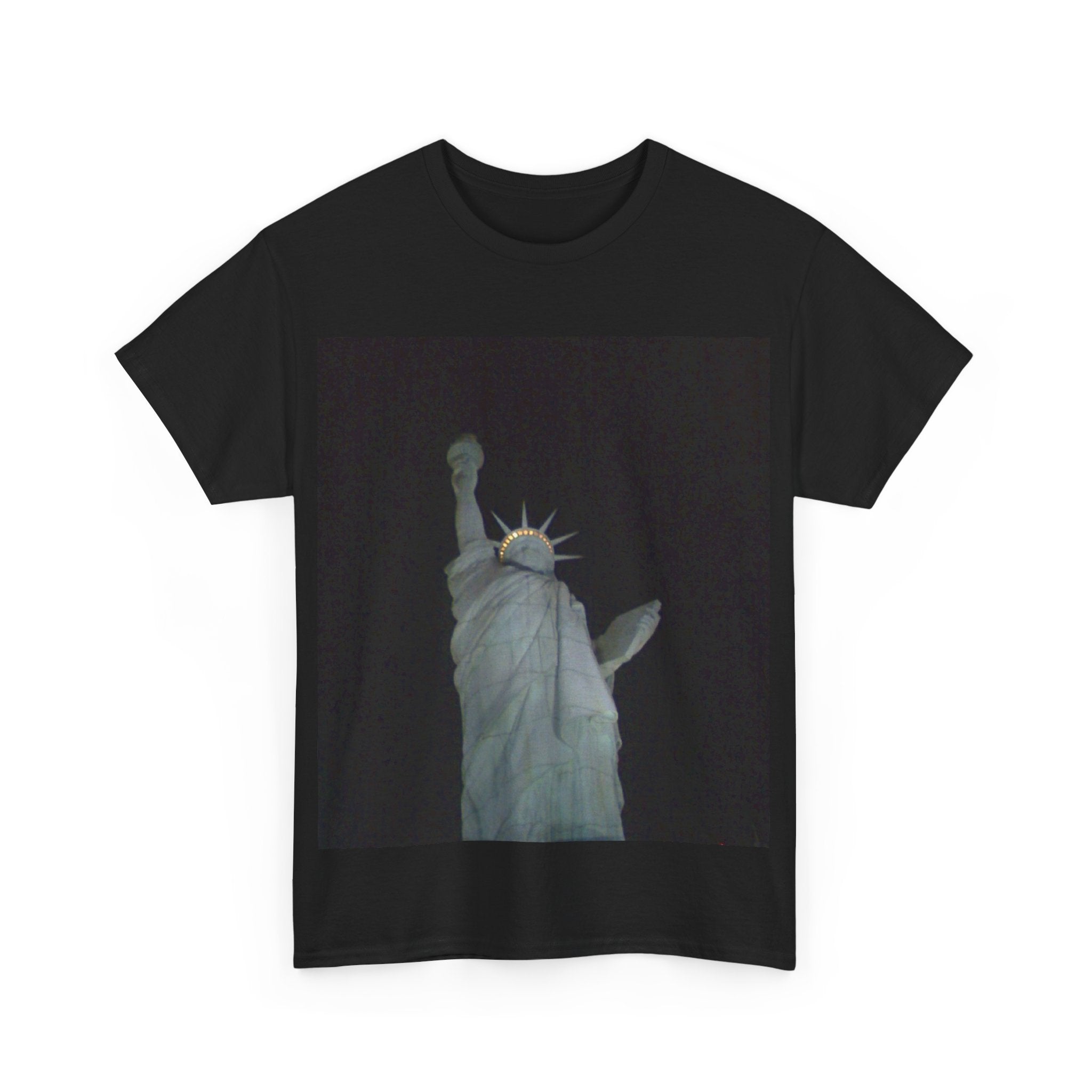 Statue of Liberty Graphic Unisex Cotton Tee - Nighttime City Vibe