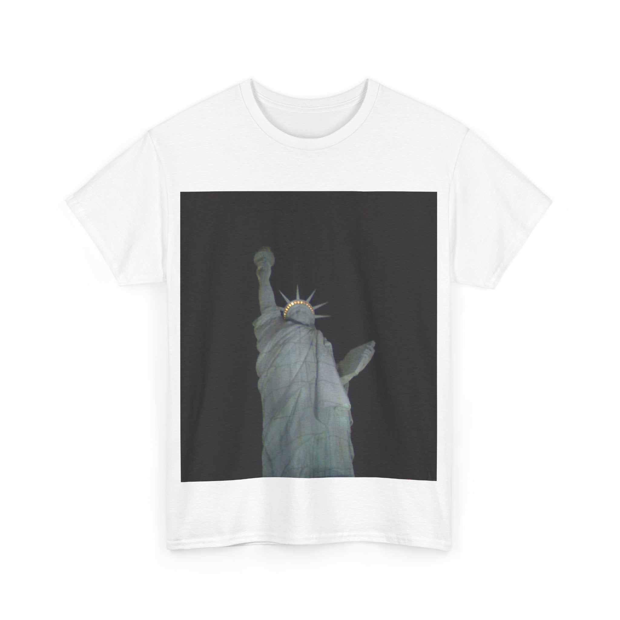 Statue of Liberty Graphic Unisex Cotton Tee - Nighttime City Vibe