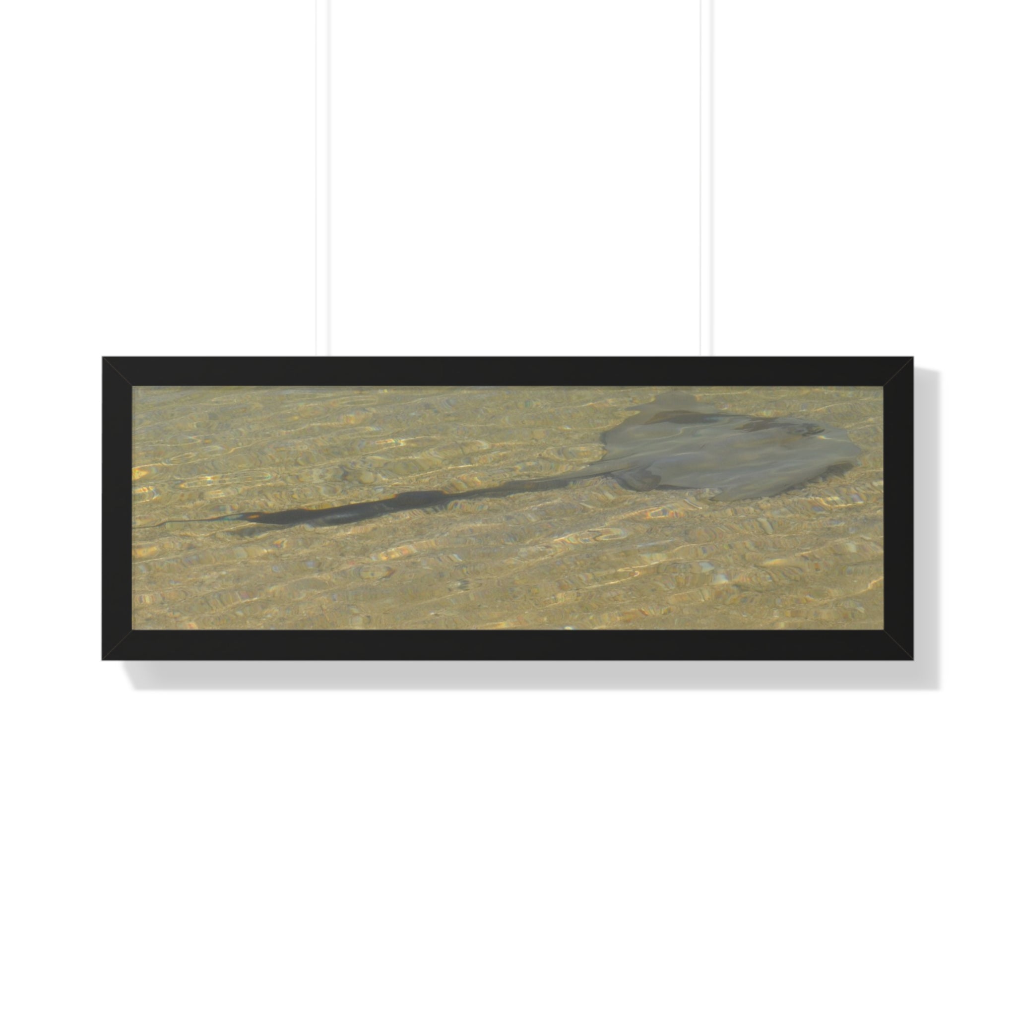 Tranquil Stingray Framed Horizontal Poster - Ocean Wall Art for Beach Lovers