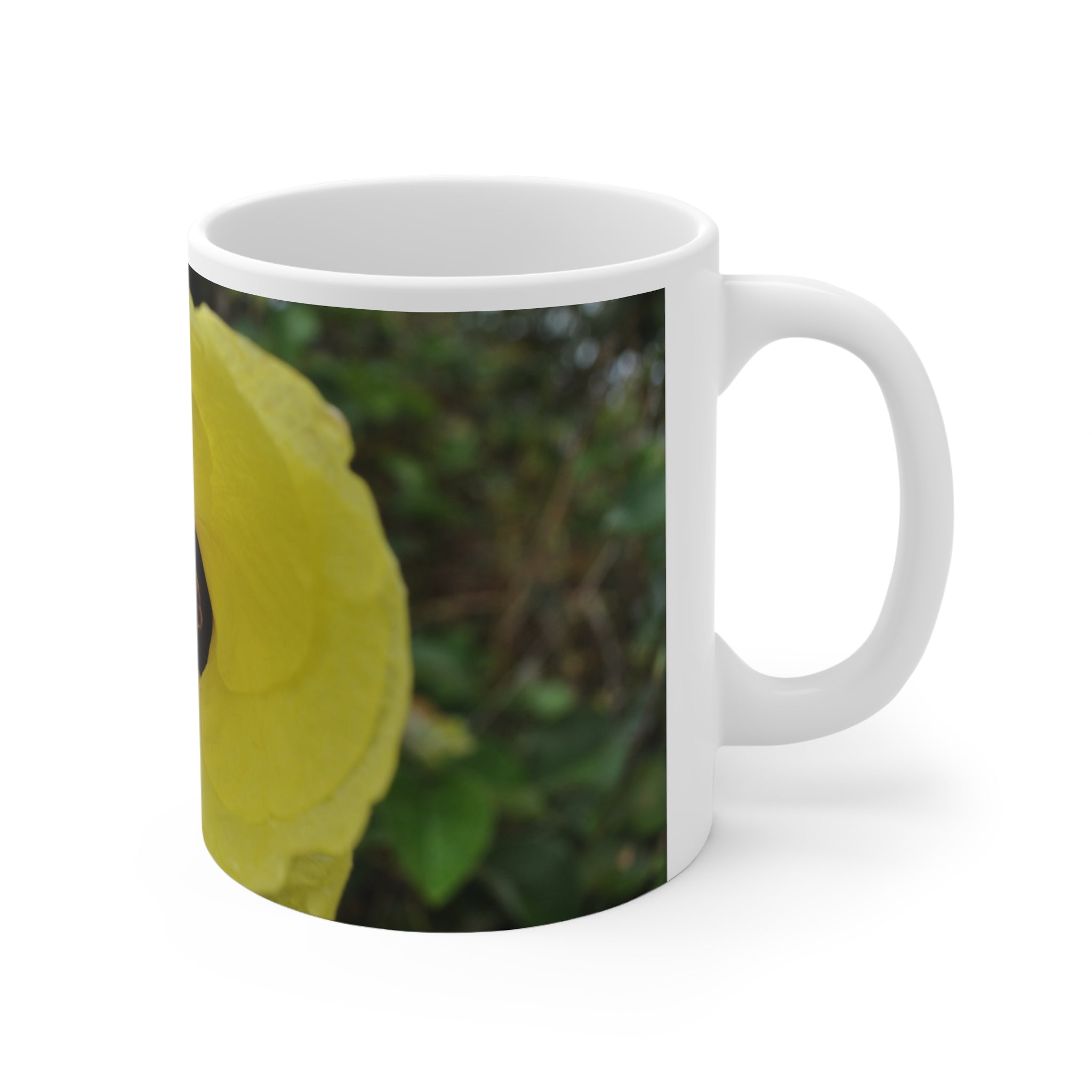 Botanical Yellow Poppy Flower Ceramic Mug - 11oz Coffee Cup for Nature Lovers