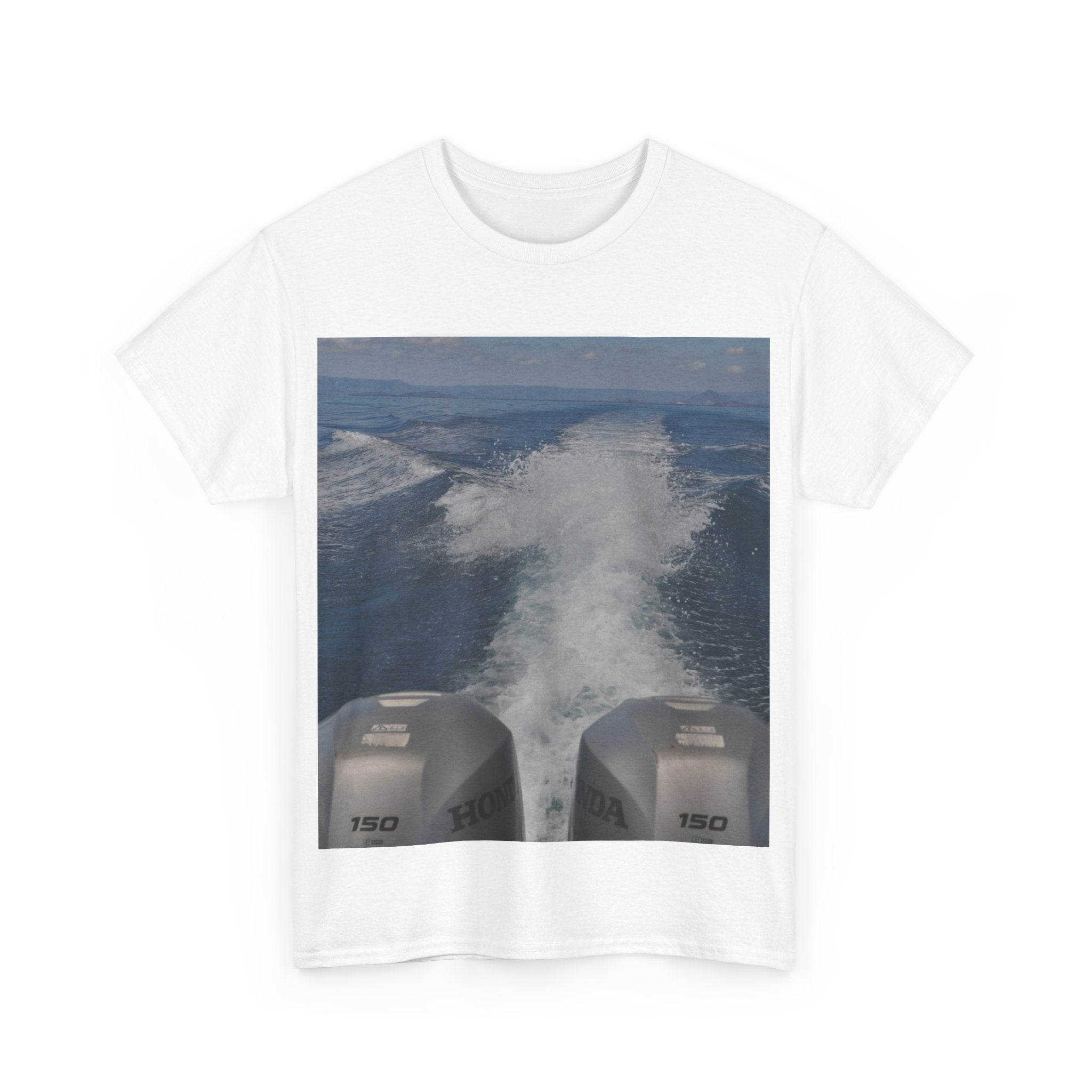 Motorboat Wake Unisex Heavy Cotton Tee- Boat T Shirts For Men