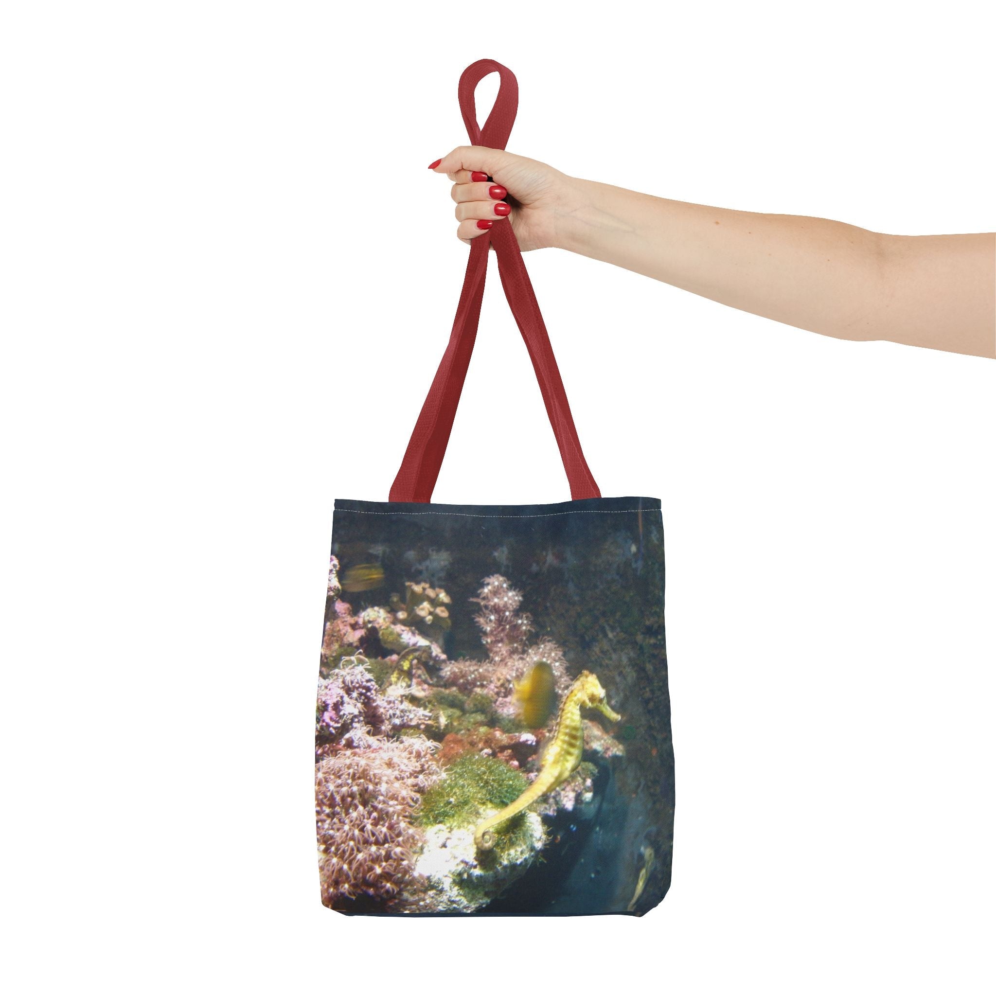 Underwater Serenity  Seahorse Tote Bag - Ocean-Inspired Design for Marine Life Lovers