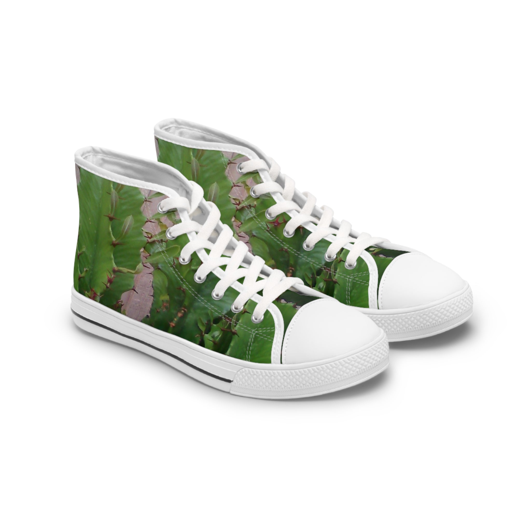 Cactus High Top Sneakers - Green and Black Women's Sneakers