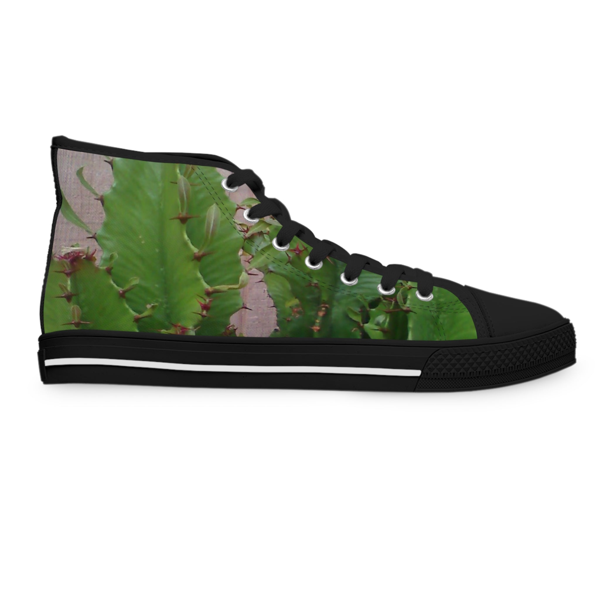 Cactus High Top Sneakers - Green and Black Women's Sneakers