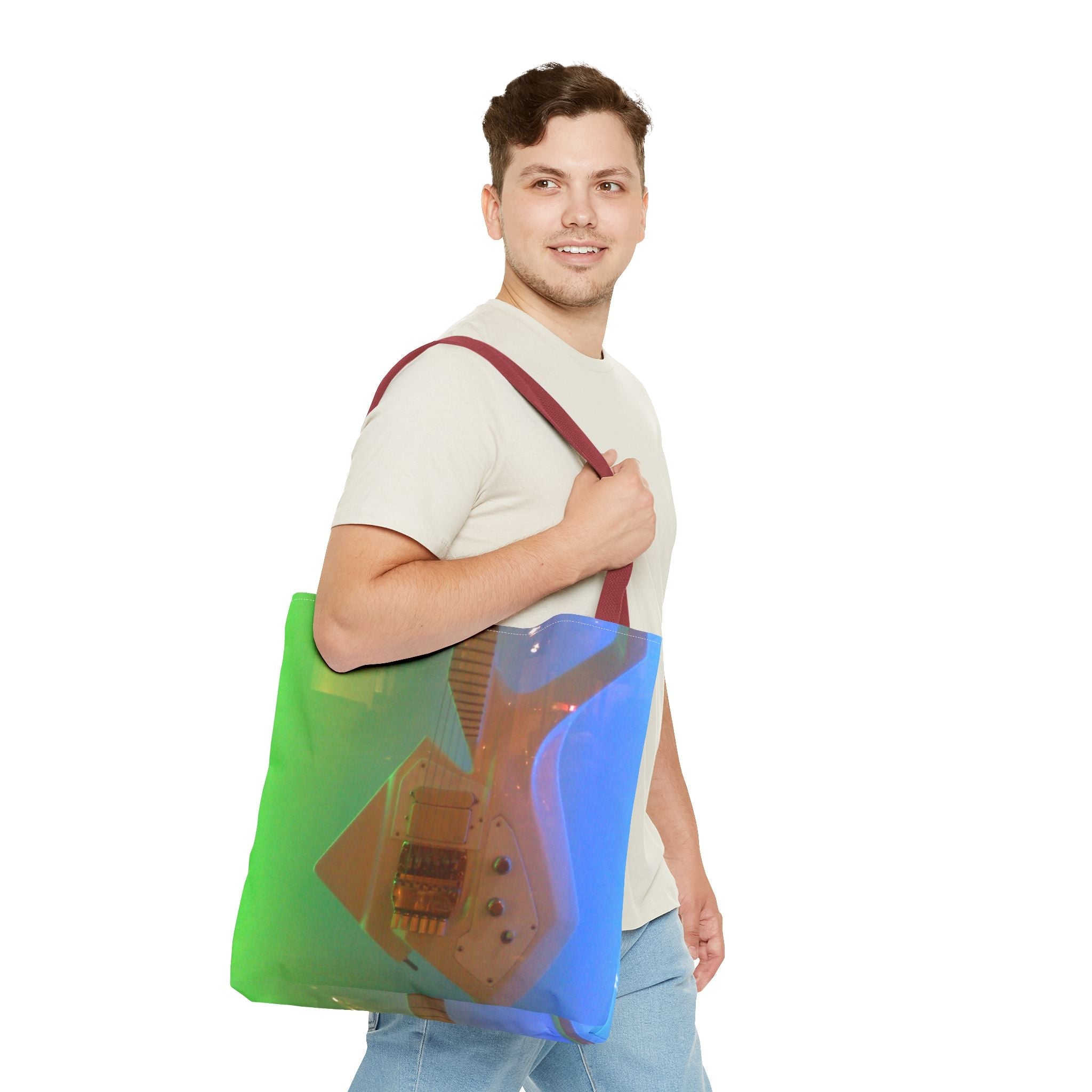 Vibrant Electric Guitar Tote Bag - Perfect for Music Lovers