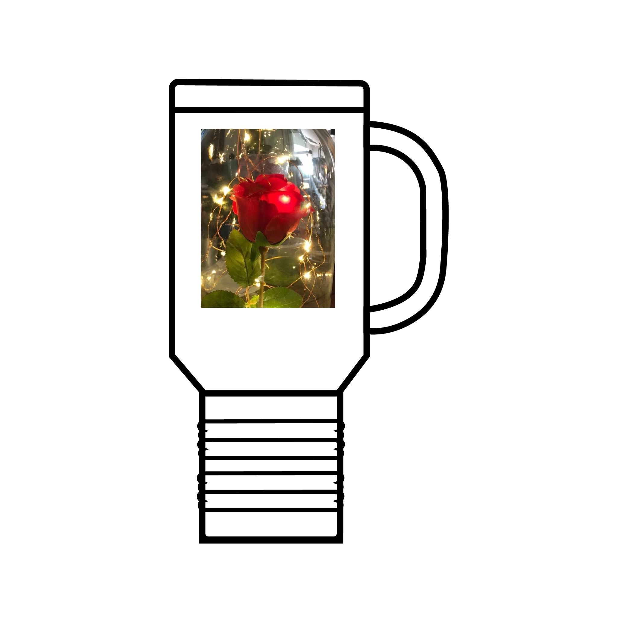 Romantic Insulated Travel Mug - 40oz with Rose Design