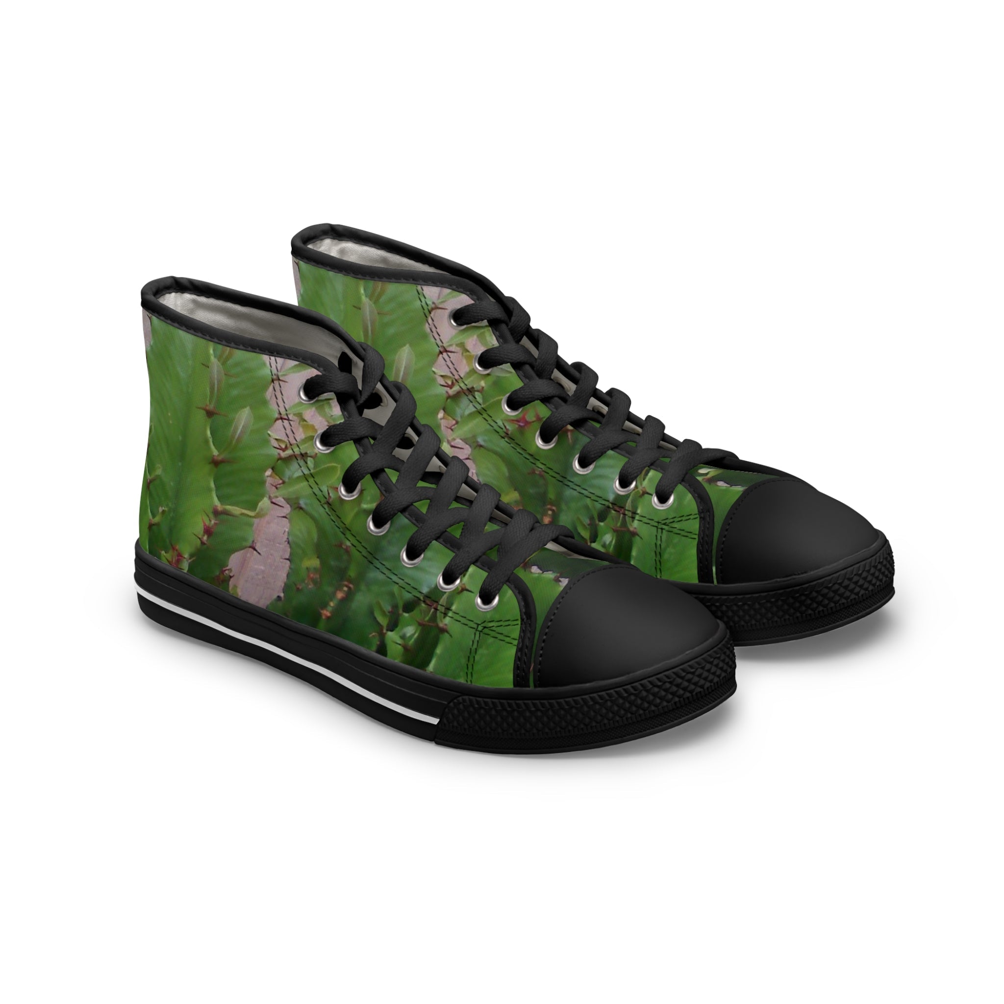 Cactus High Top Sneakers - Green and Black Women's Sneakers