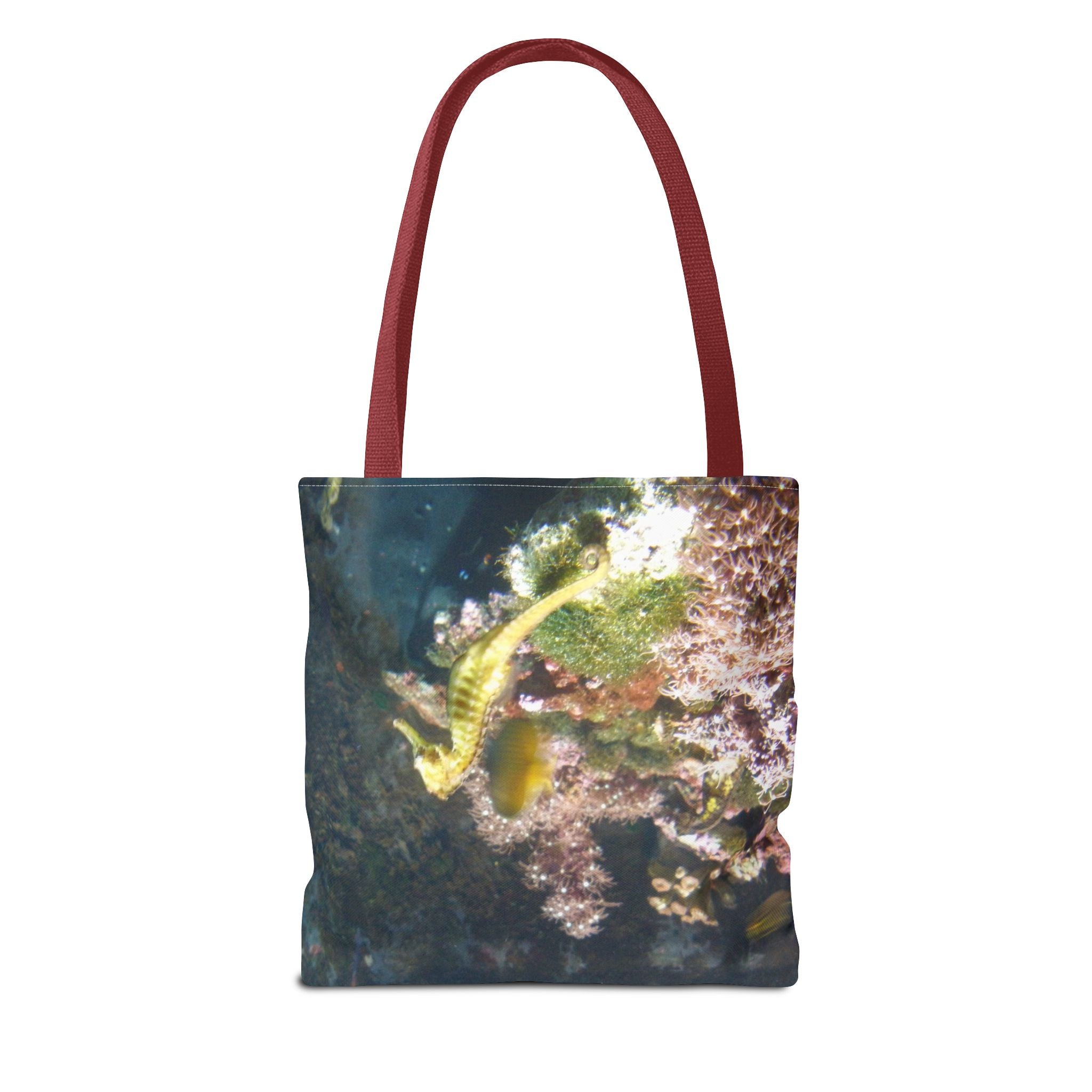 Underwater Serenity  Seahorse Tote Bag - Ocean-Inspired Design for Marine Life Lovers