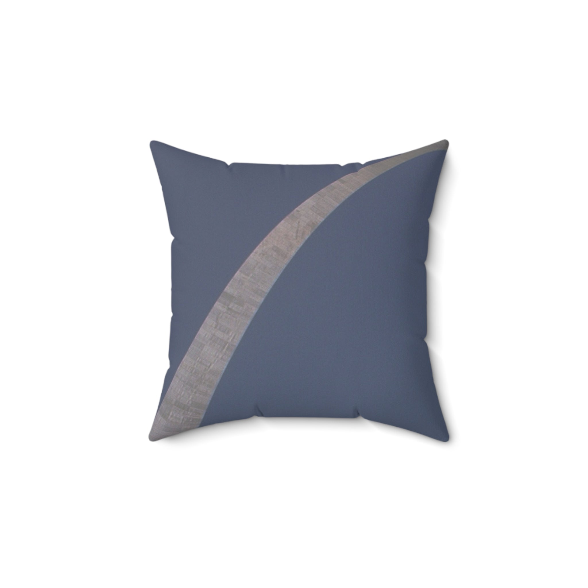 Modern Minimalist  Blue Spun Polyester Square Pillow with Abstract Design