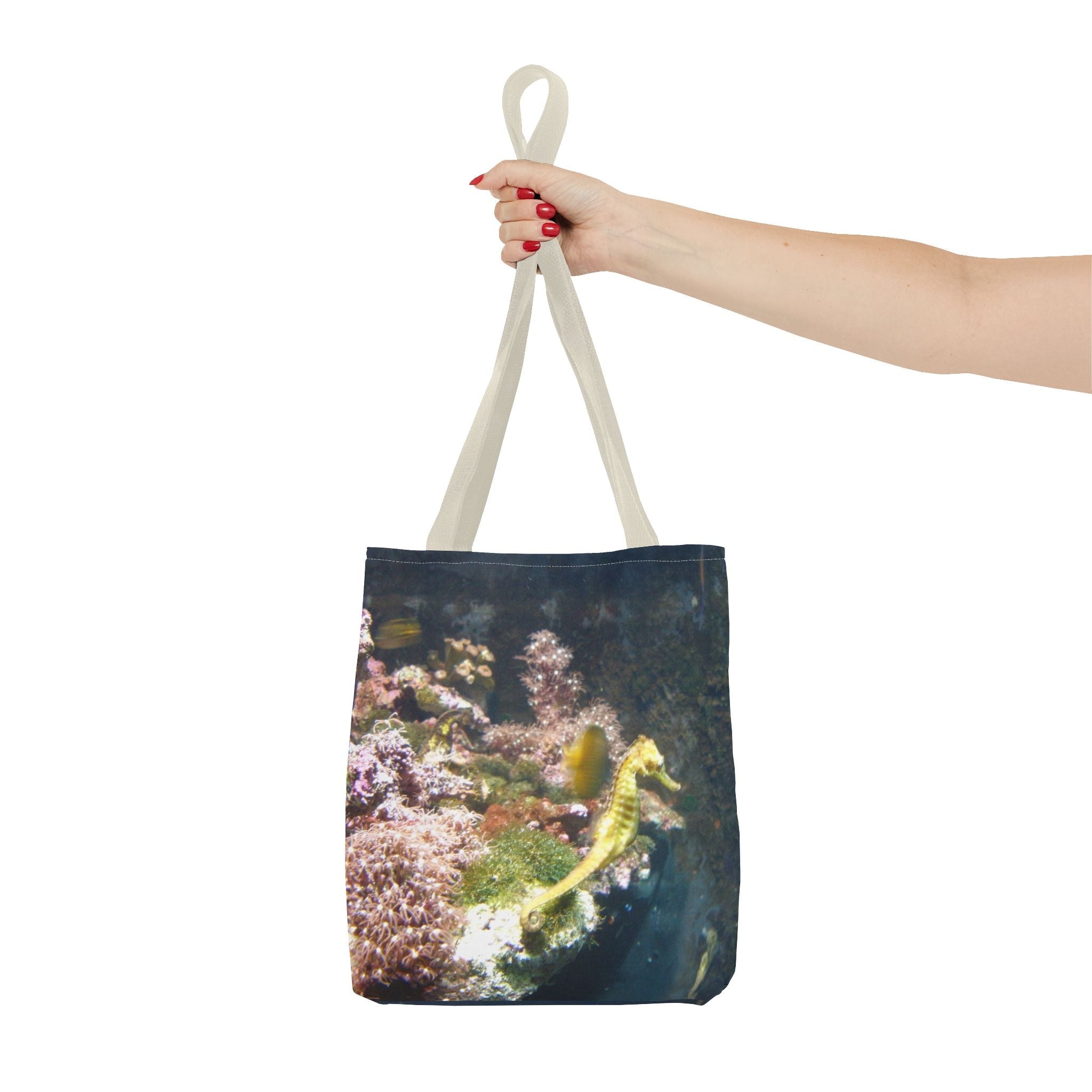 Underwater Serenity  Seahorse Tote Bag - Ocean-Inspired Design for Marine Life Lovers