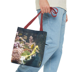 Underwater Serenity  Seahorse Tote Bag - Ocean-Inspired Design for Marine Life Lovers